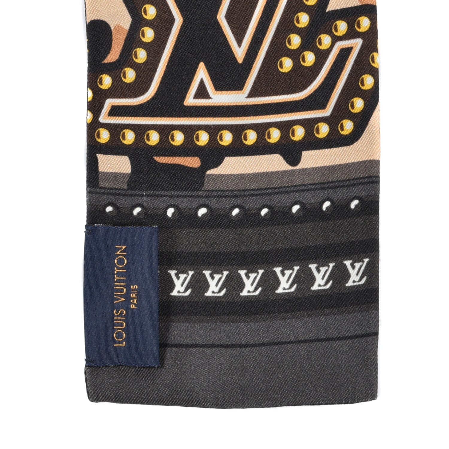 Louis Vuitton Silk Monogram LV World Bandeau Brown 3 of 3