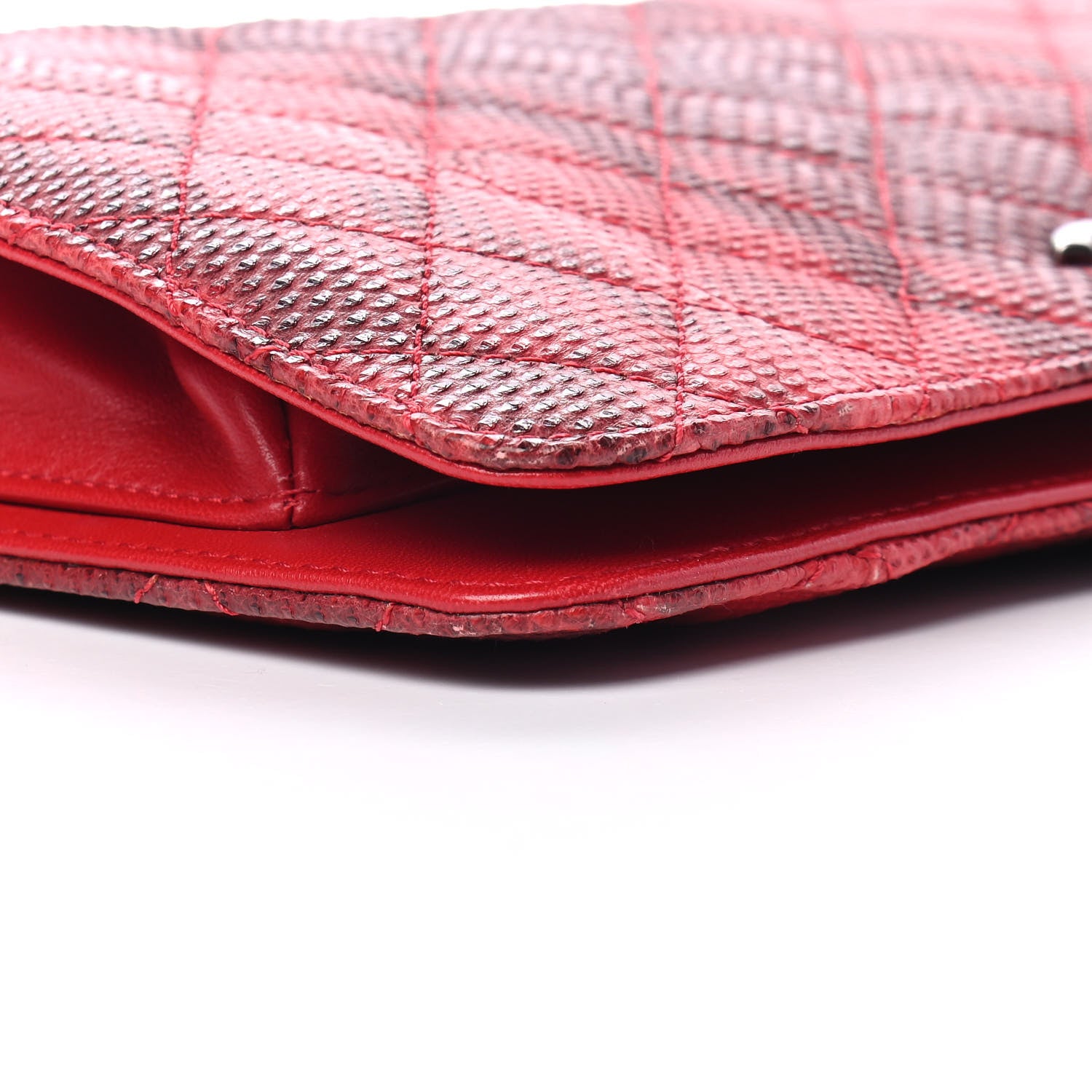 Chanel Quilted Lizard Flap Red 8 of 9