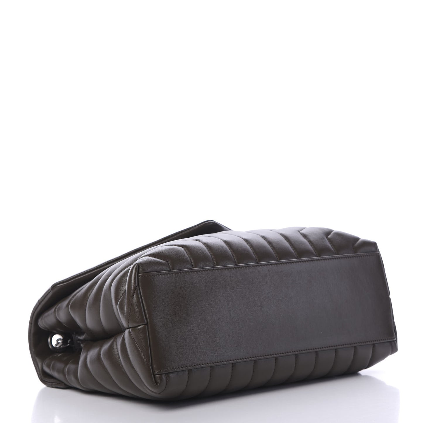 Calfskin Y Quilted Monogram Medium Loulou Chain Satchel Kaki Fonce