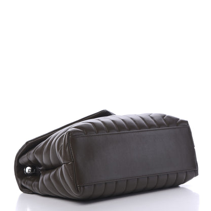 Saint Laurent Calfskin Y Quilted Monogram Medium Loulou Chain Satchel Kaki Fonce 3 of 11