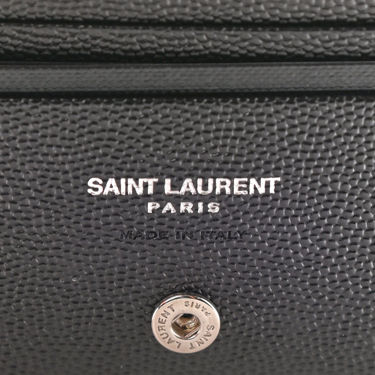 Saint Laurent Grain De Poudre Matelasse Chevron Monogram Card Case Black 6 of 7