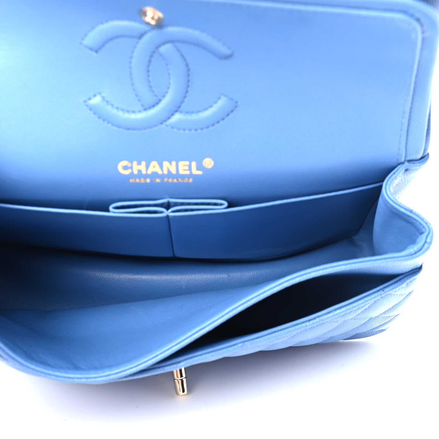 Chanel Caviar Quilted Small Double Flap Blue 4 of 9