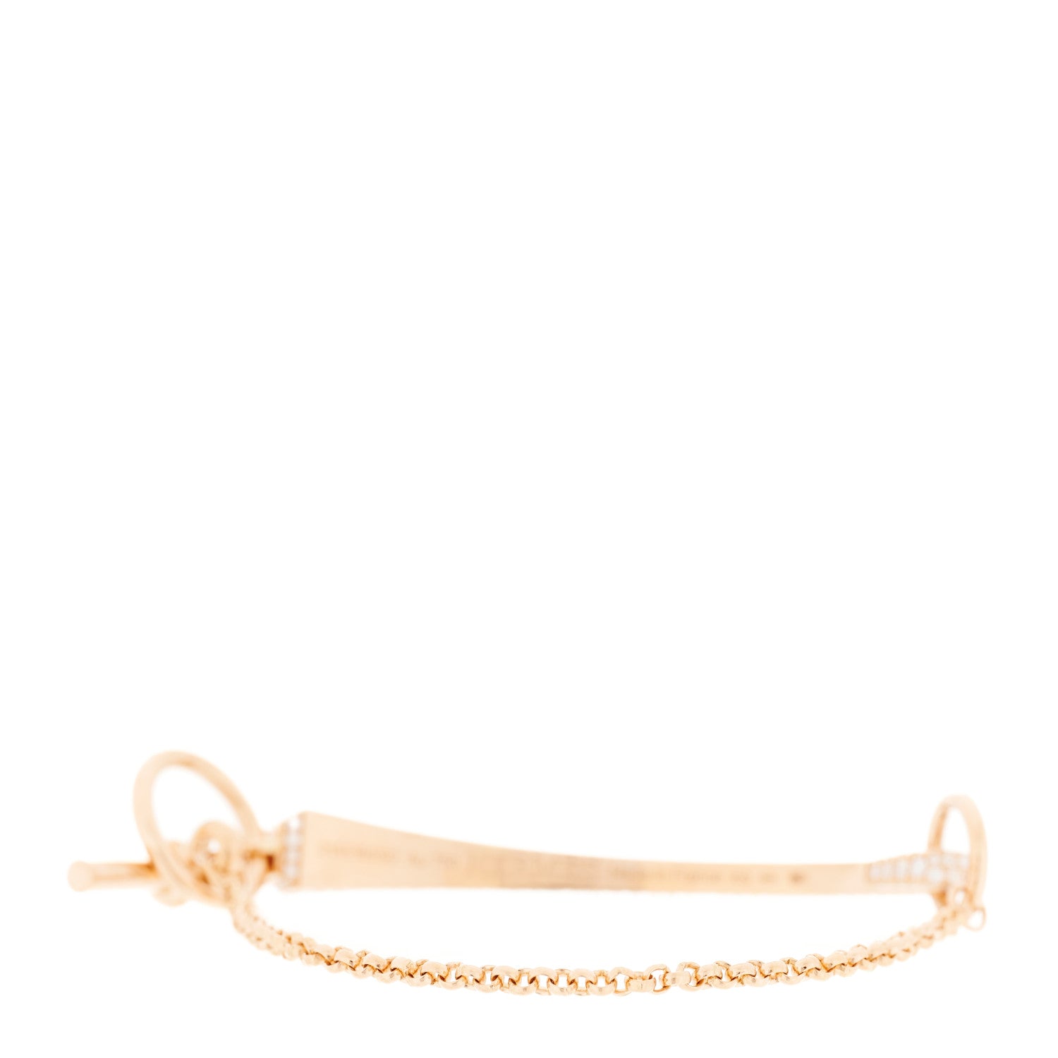 Hermes 18K Rose Gold Diamond Clou de Forge Bracelet XS 5 of 6