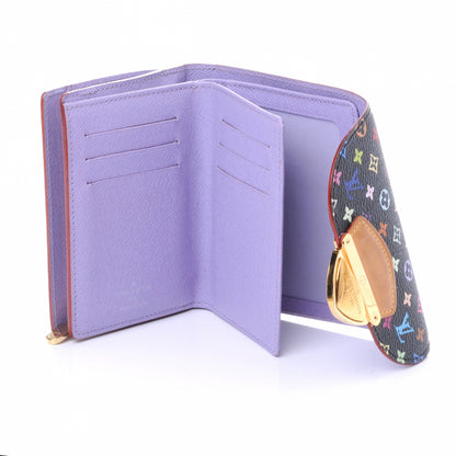 Louis Vuitton Monogram Multicolor Joey Wallet Black Violet 5 of 8