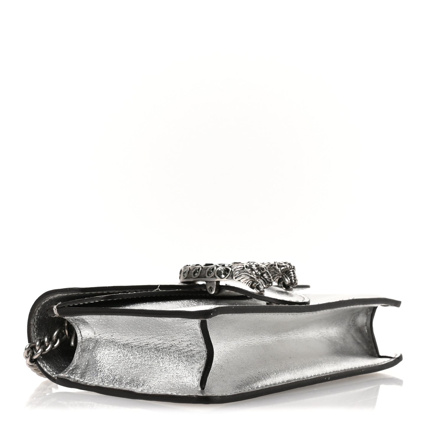 Metallic Calfskin Super Mini Dionysus Shoulder Bag Silver