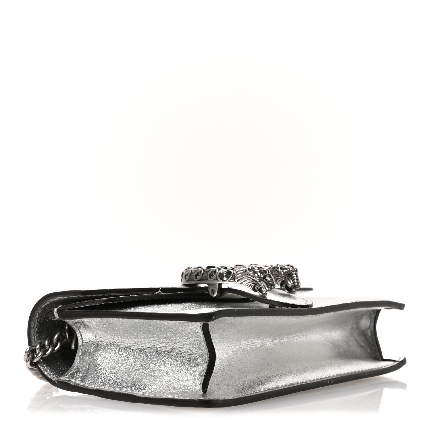 Gucci Metallic Calfskin Super Mini Dionysus Shoulder Bag Silver 4 of 11
