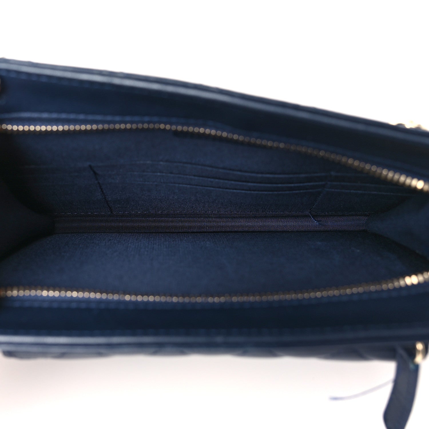 Chanel Lambskin Quilted Square Front Pocket Clutch With Chain Navy Blue 5 of 14