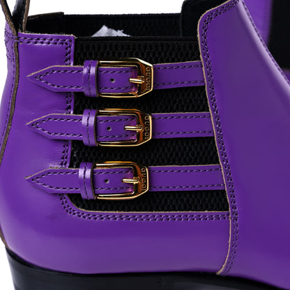 Gucci Cordovan Lux Ankle Boots 37 Shine Purple Black 9 of 11