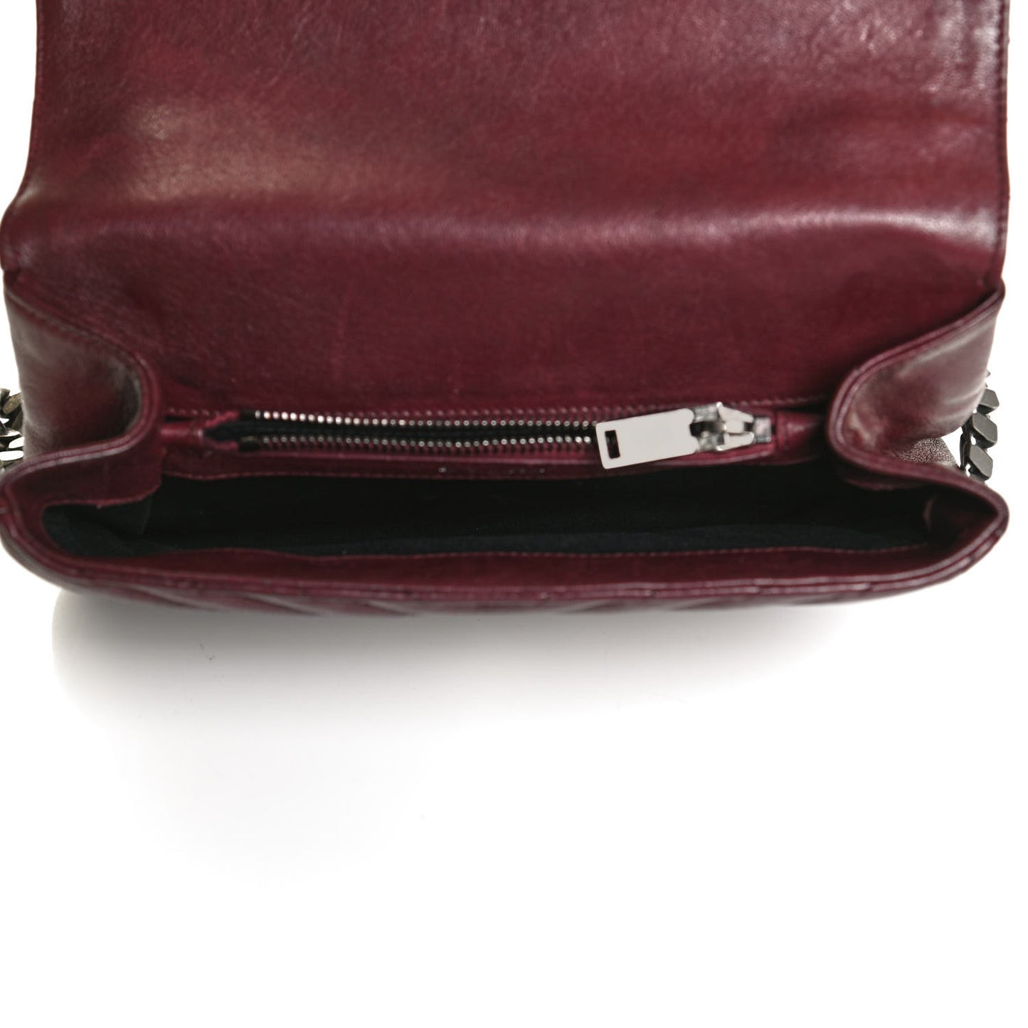 Sheepskin Matelasse Chevron Monogram Medium College Bag Rouge Legion