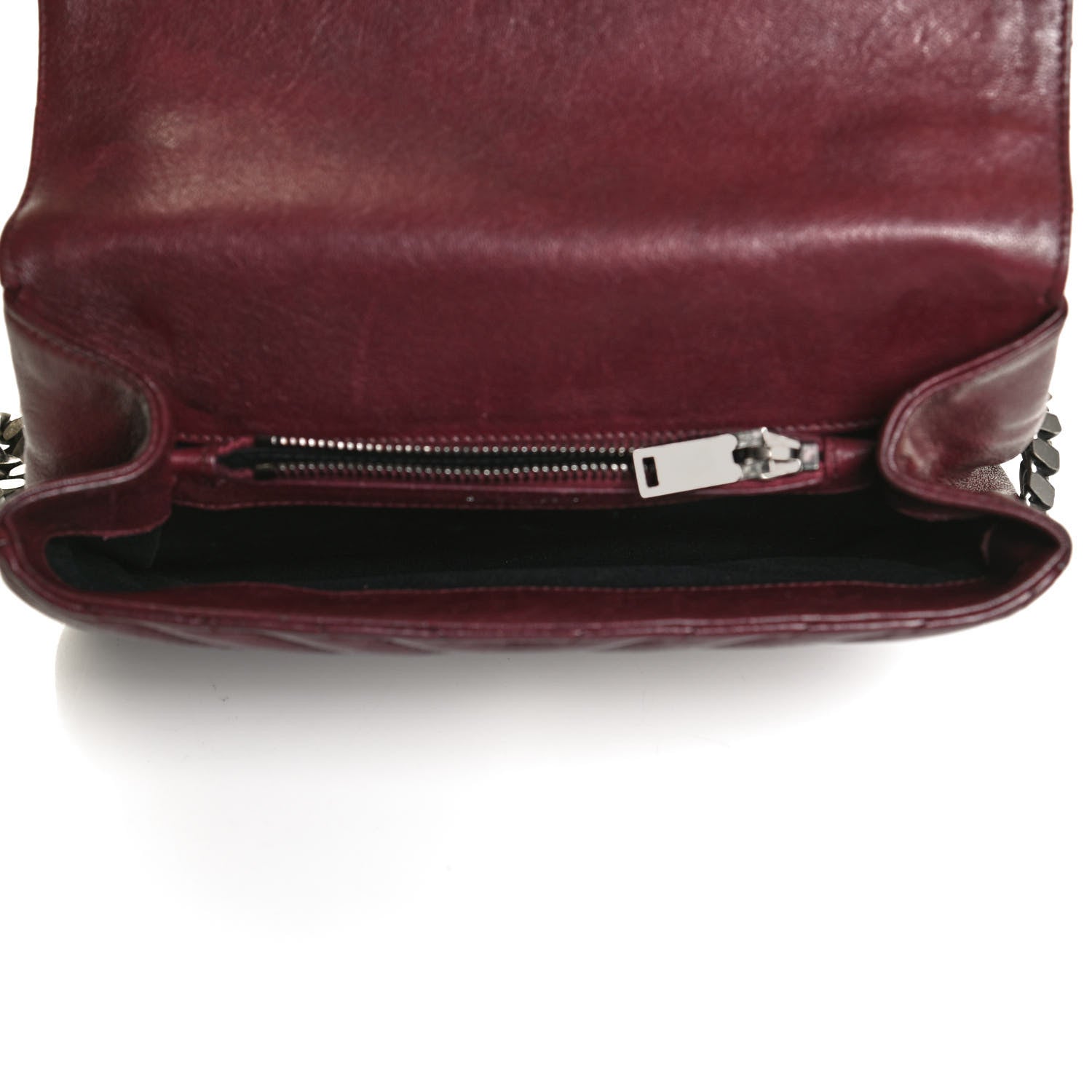 Saint Laurent Sheepskin Matelasse Chevron Monogram Medium College Bag Rouge Legion 5 of 12