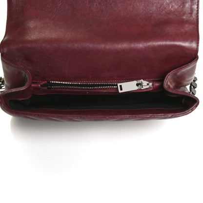 Saint Laurent Sheepskin Matelasse Chevron Monogram Medium College Bag Rouge Legion 5 of 12