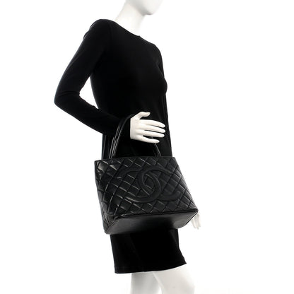 Chanel Lambskin Quilted Medallion Tote Black 2 of 10
