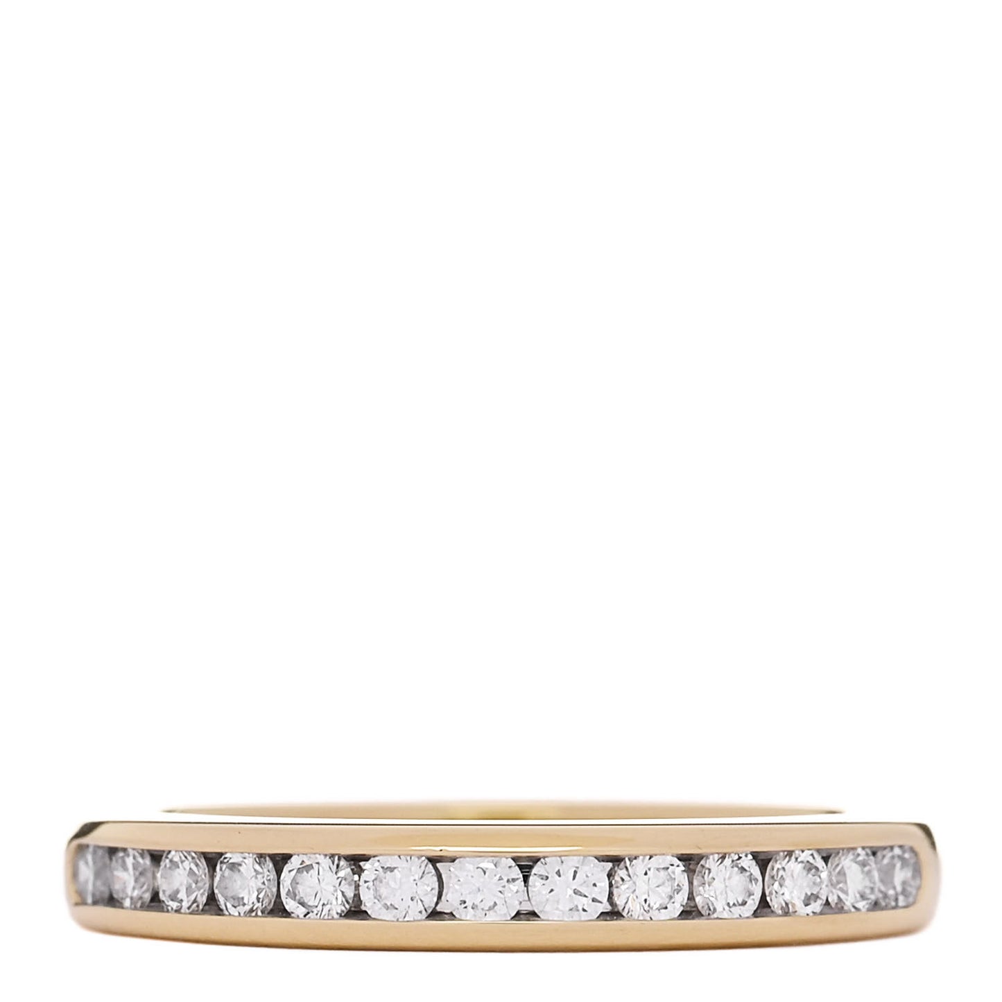 18K Yellow Gold Diamond 2mm Channel Set Band Ring 47 4