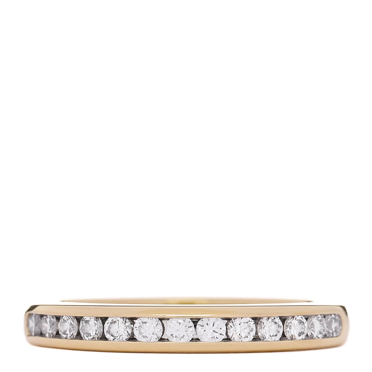 Tiffany 18K Yellow Gold Diamond 2mm Channel Set Band Ring 47 4 1 of 6