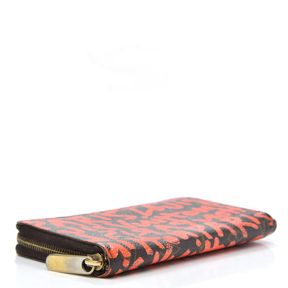 Louis Vuitton Monogram Graffiti Zippy Wallet Orange 4 of 14