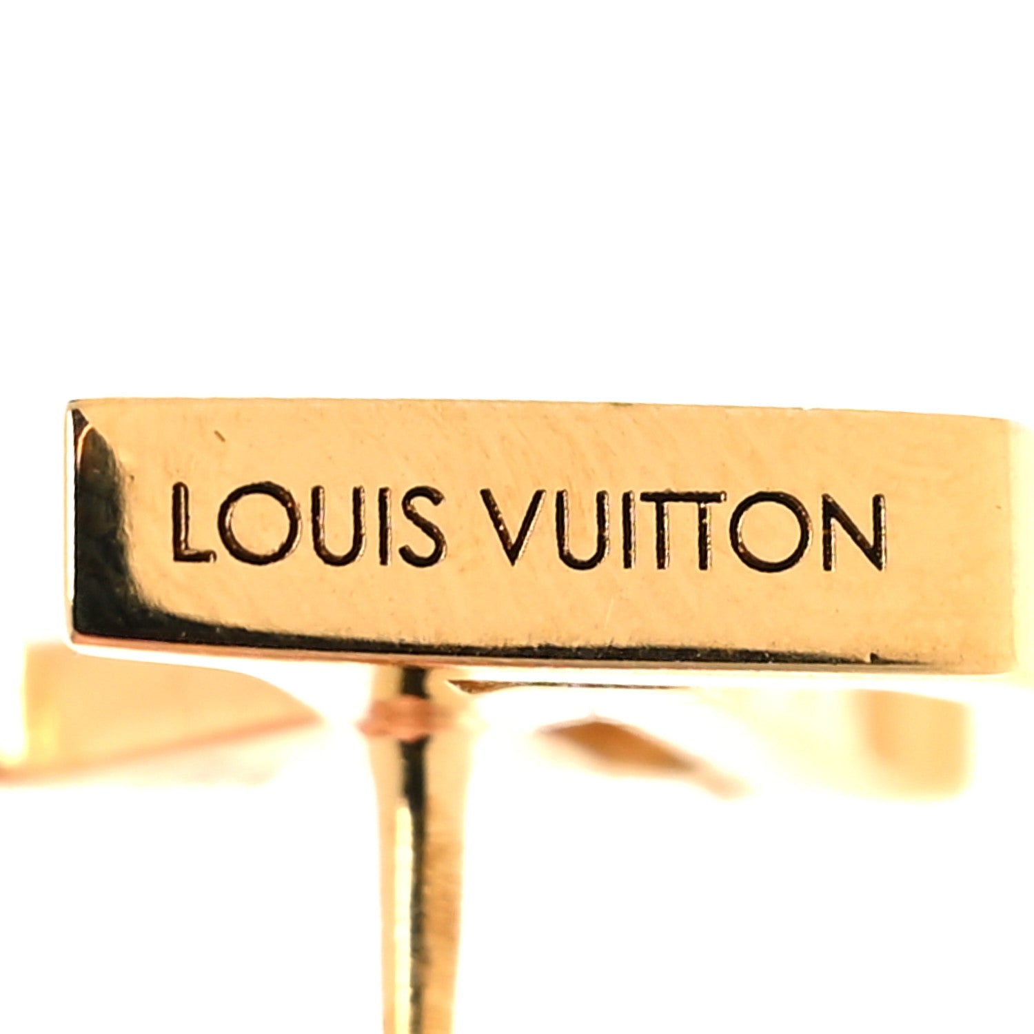 Louis Vuitton Metal Enamel LV Iconic Earrings Gold 5 of 6