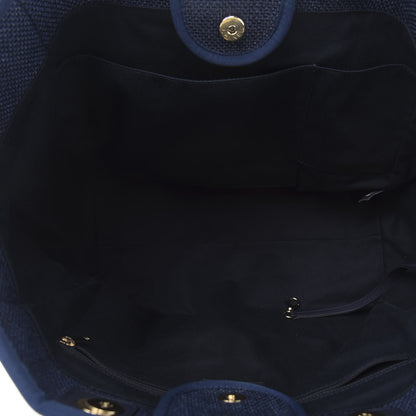 Chanel Woven Straw Raffia Medium Deauville Tote Black 5 of 10
