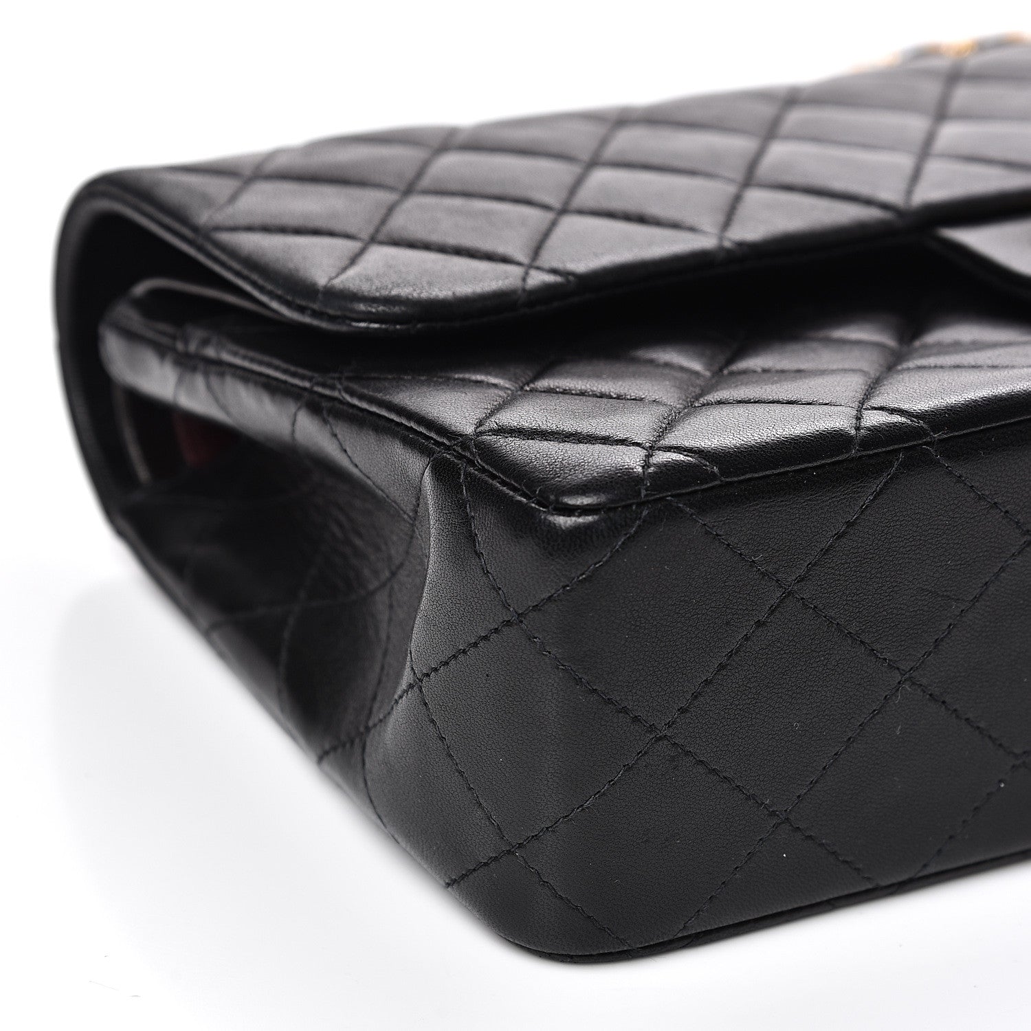 Chanel Lambskin Quilted Medium Double Flap Black 7 of 18