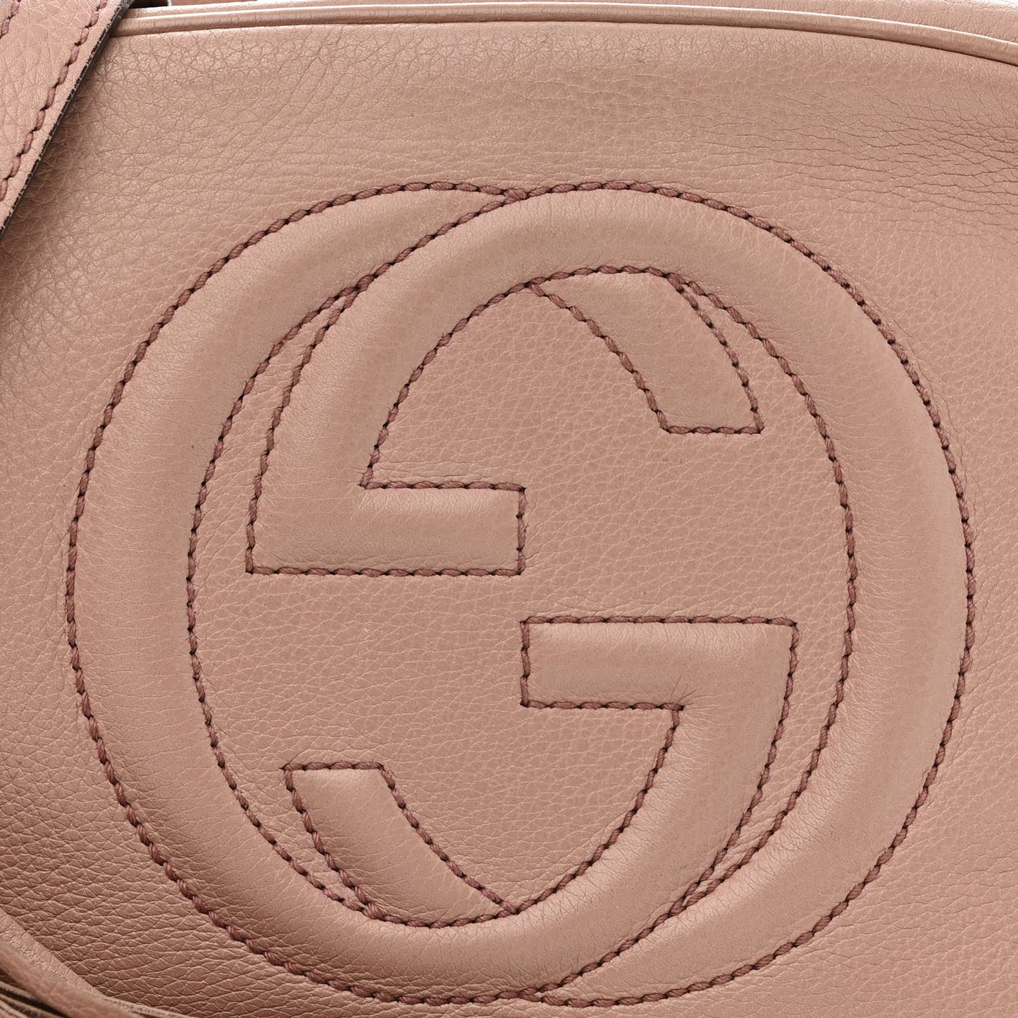Pebbled Calfskin Small Soho Disco Bag Camelia