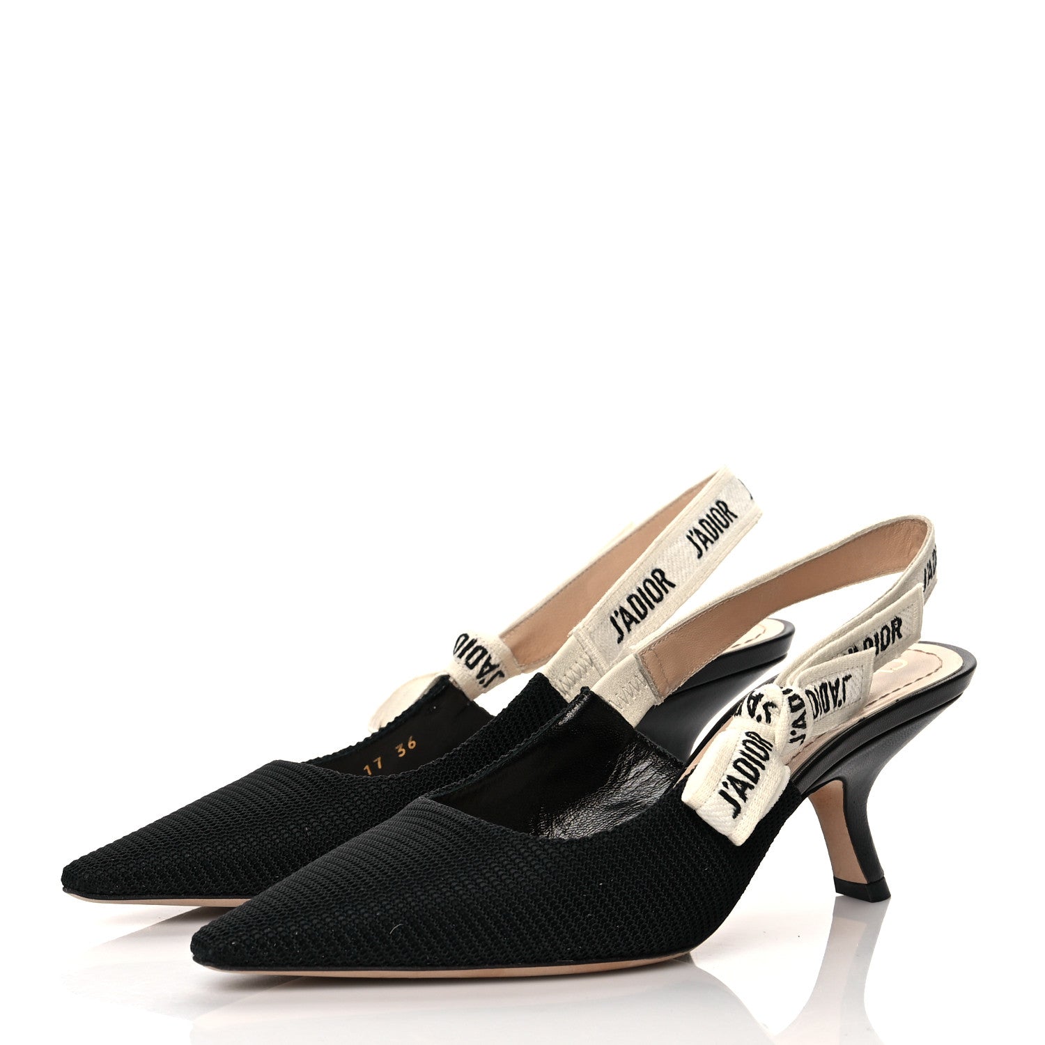 Christian Dior Technical Canvas Ribbon J Adior Slingback 65mm Pumps 36 Black 3 of 9