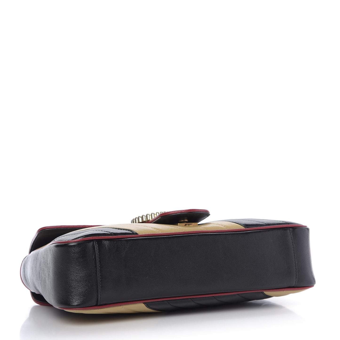 Azalea Calfskin Matelasse Diagonal Patchwork Medium Torchon GG Marmont Shoulder Bag Black Beige Romantic Cerise