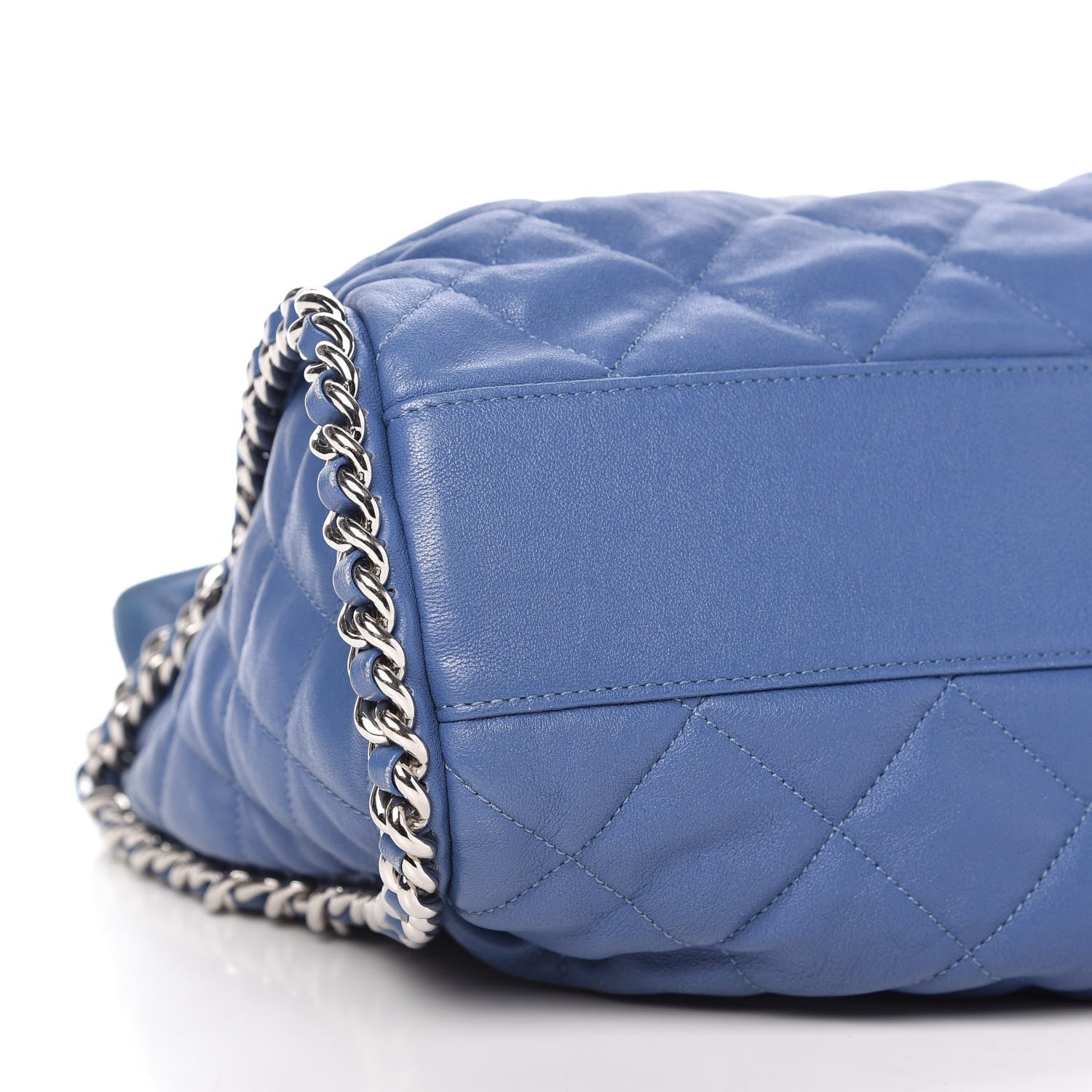 Chanel Washed Lambskin Chain Around Hobo Blue 6 of 10