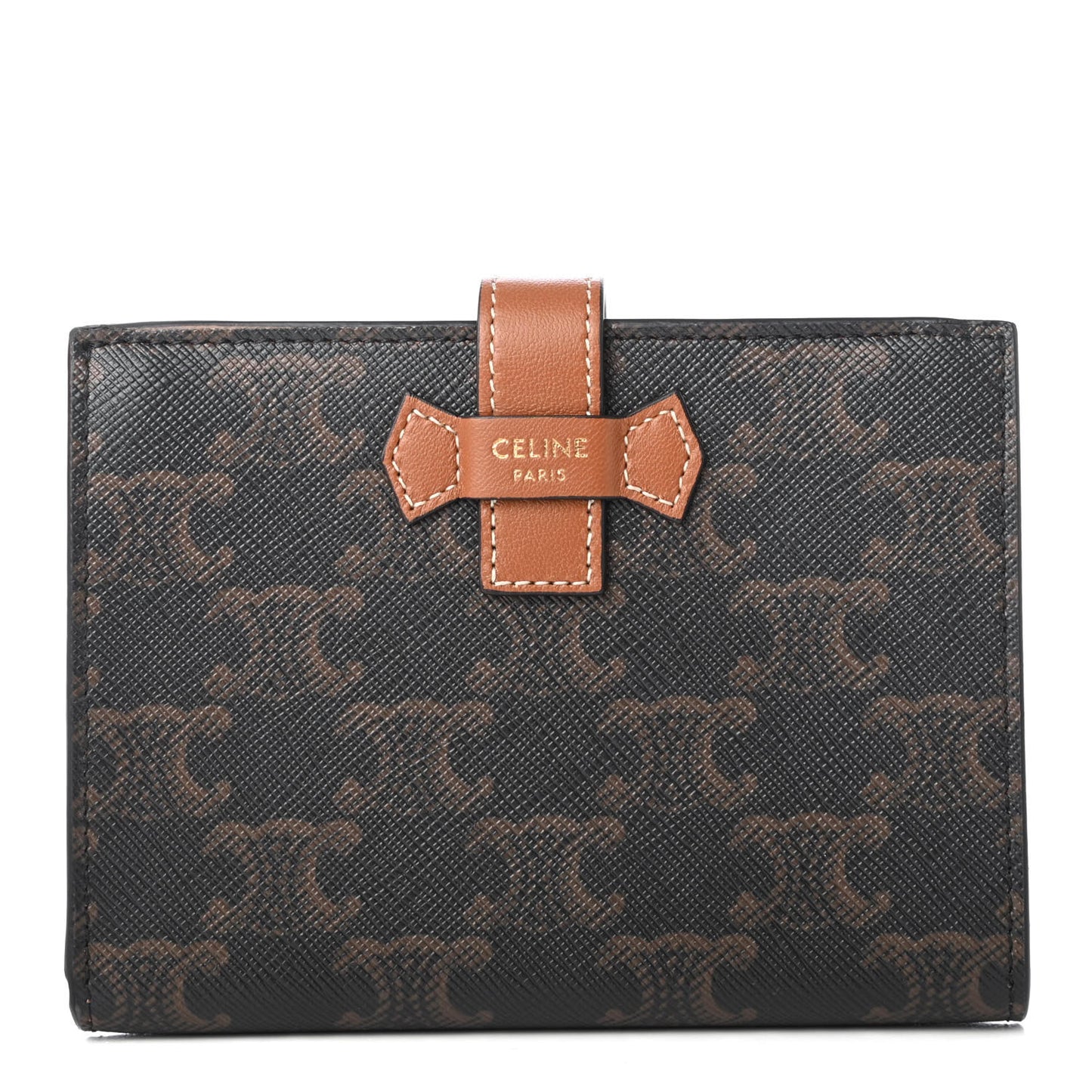 Canvas Triomphe Medium Strap Wallet Tan