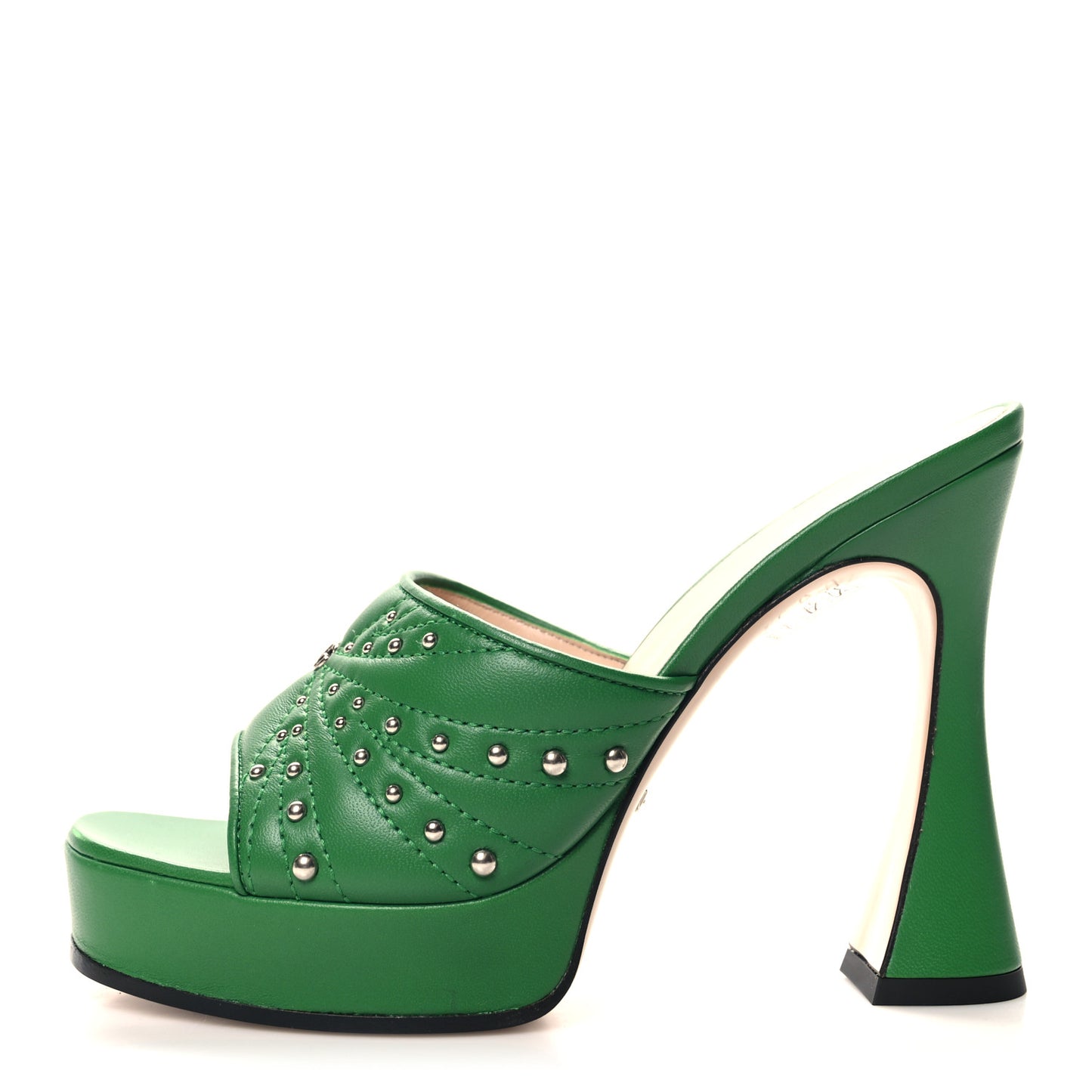 Calfskin Embellished Claire Mules 37 Spring Green