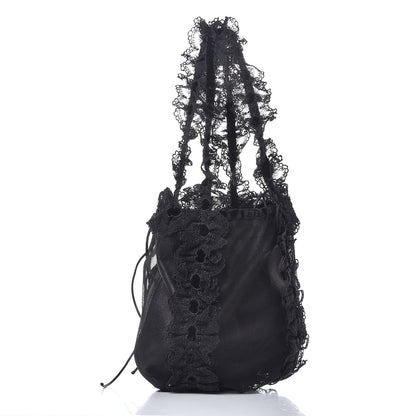 Saint Laurent Mesh Lace Up Corset Tote Black 3 of 7
