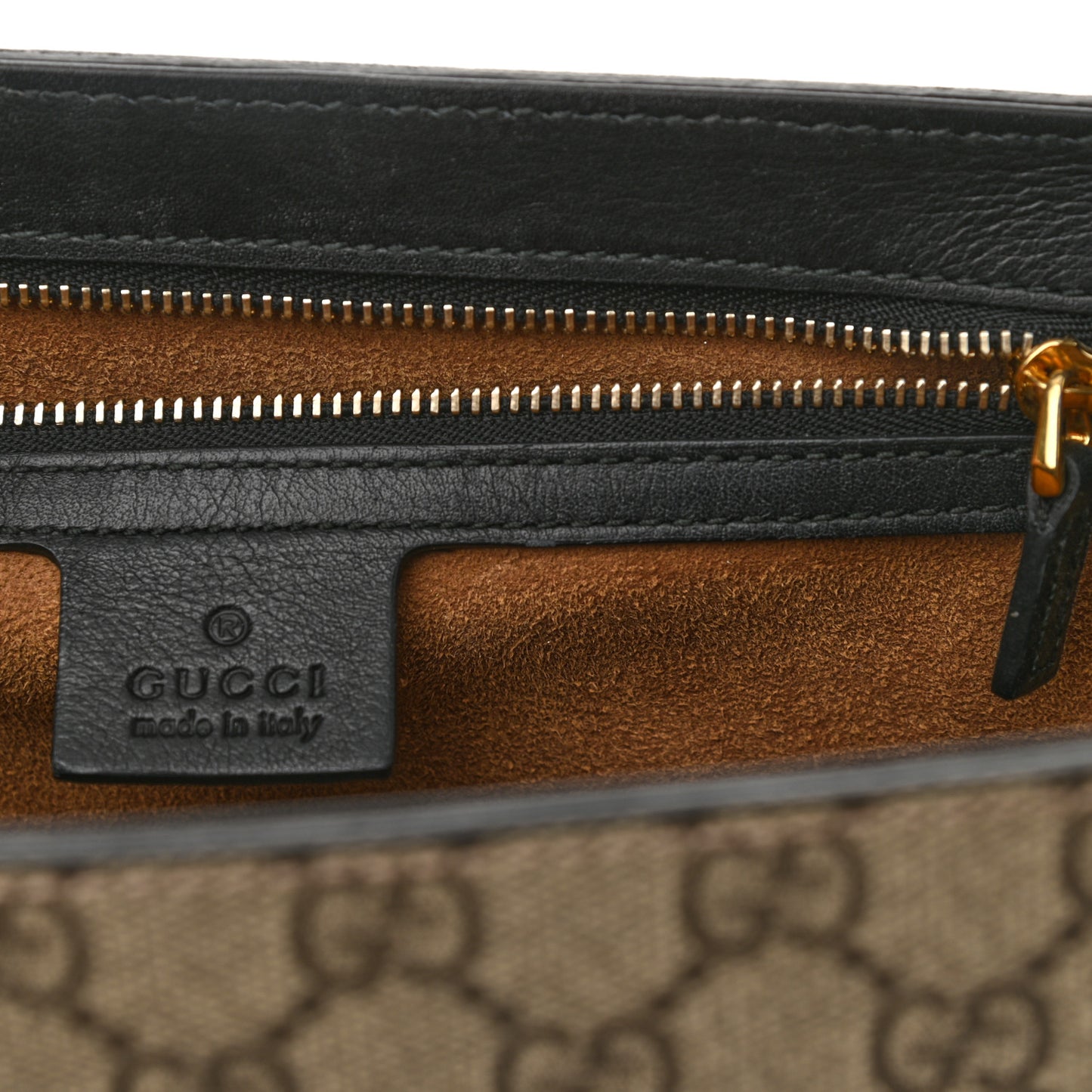 GG Supreme Monogram Calfskin Medium Padlock Shoulder Bag Beige Black Cuir