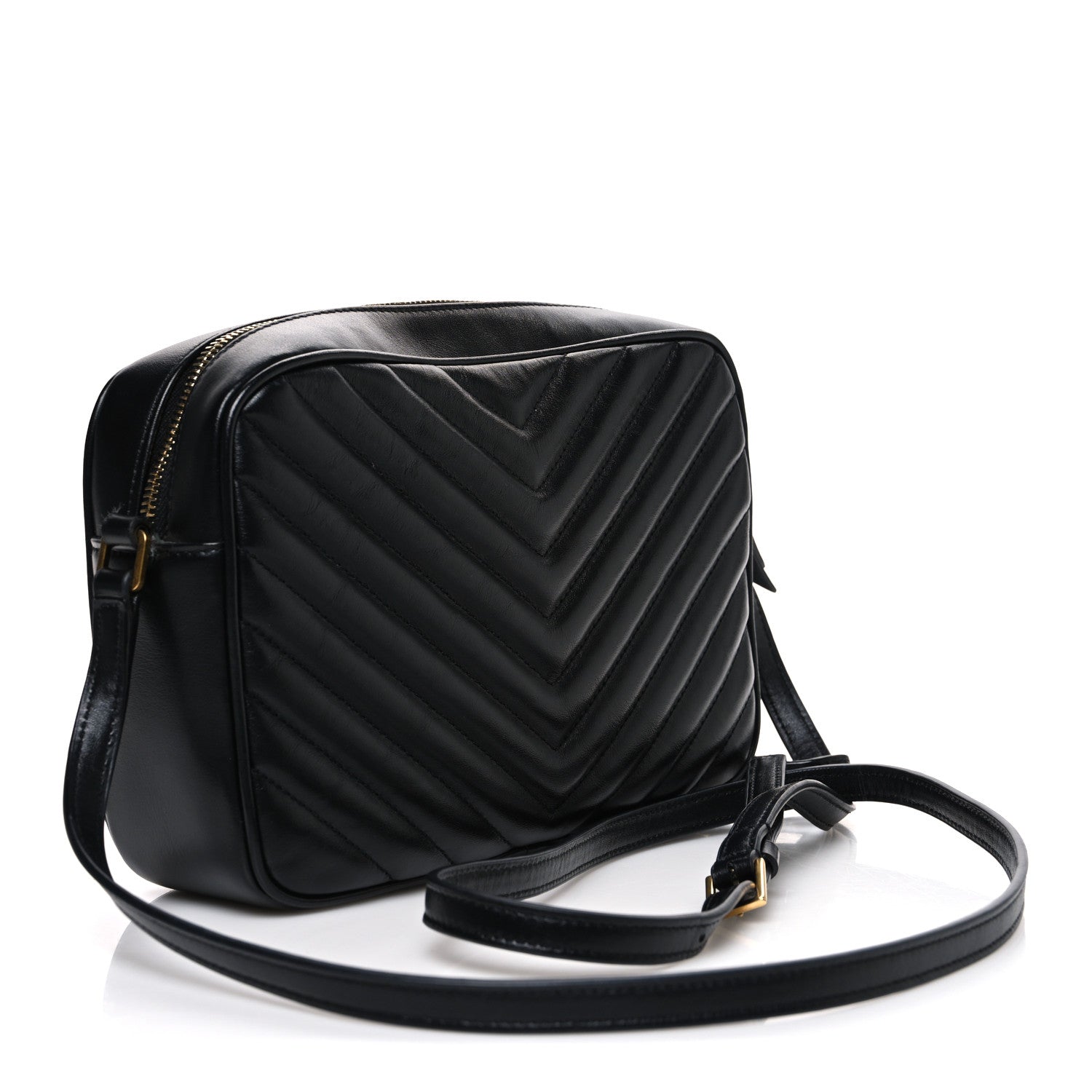 Saint Laurent Calfskin Matelasse Monogram Lou Camera Bag Black 3 of 10