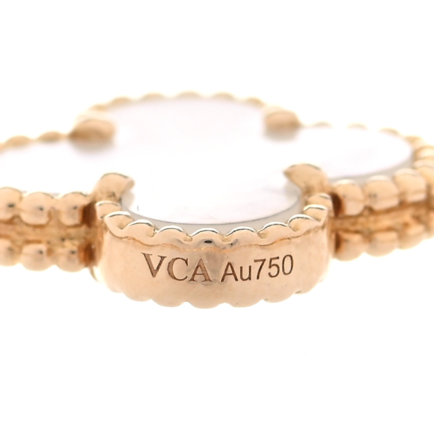 18K Yellow Gold Mother of Pearl 5 Motifs Vintage Alhambra Bracelet