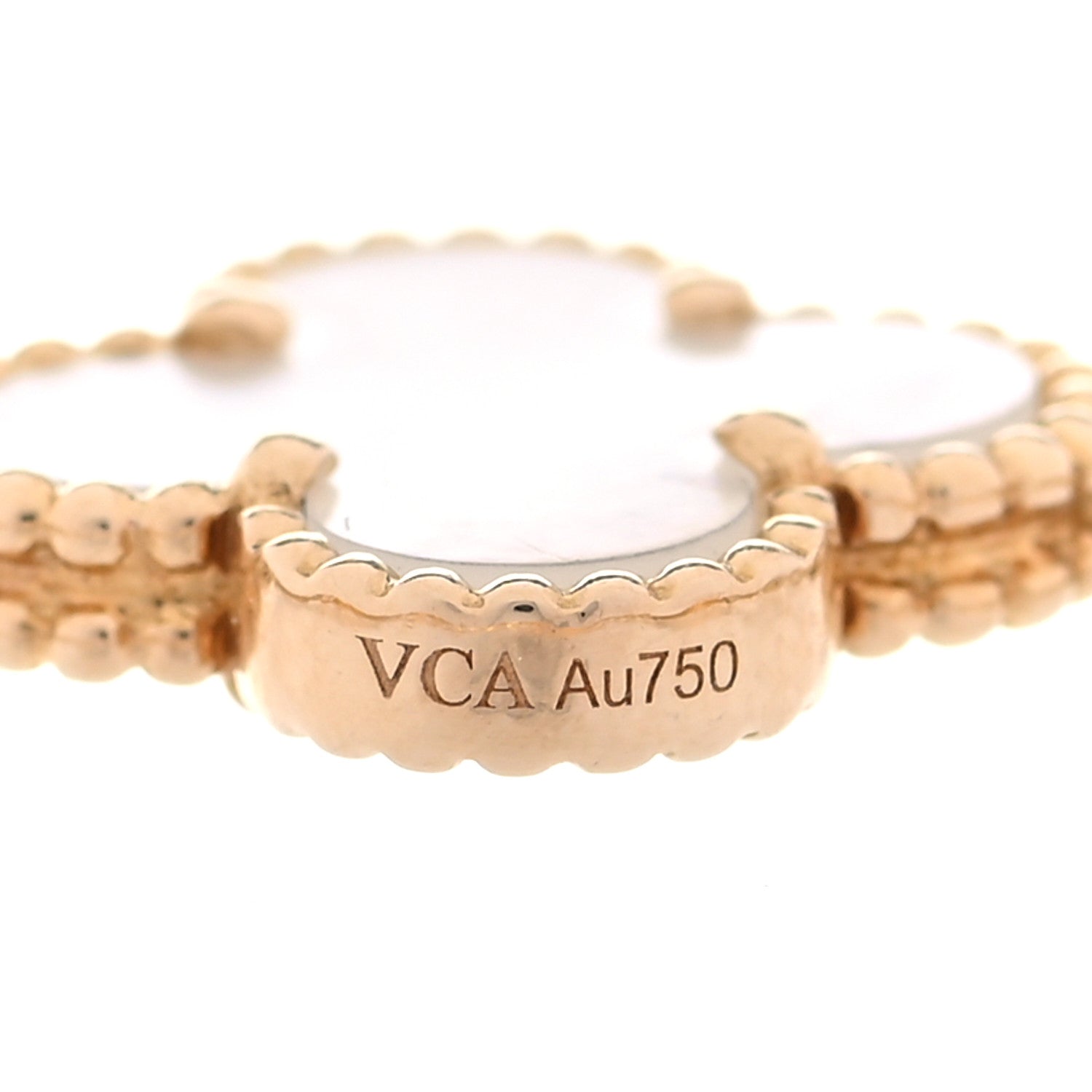 Van Cleef & Arpels 18K Yellow Gold Mother of Pearl 5 Motifs Vintage Alhambra Bracelet 4 of 5