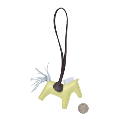 Hermes Milo Lambskin Grigri Rodeo Horse Bag Charm PM Jaune Bourgeon Bleu Brume Rouge Sellier 2 of 4