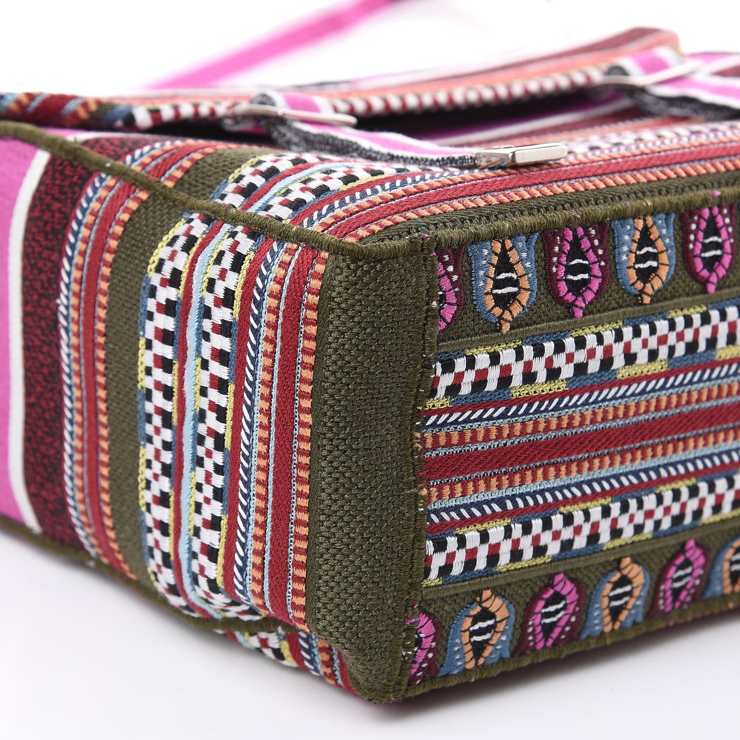 Canvas Embroidered Diorcamp Messenger Vert Multicolor