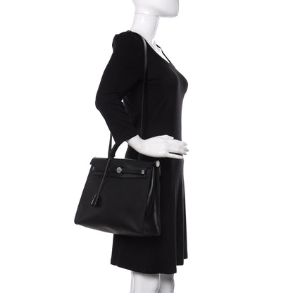 Hermes Toile H Berline Vache Hunter Herbag Zip PM 31 Black Ecru 2 of 15