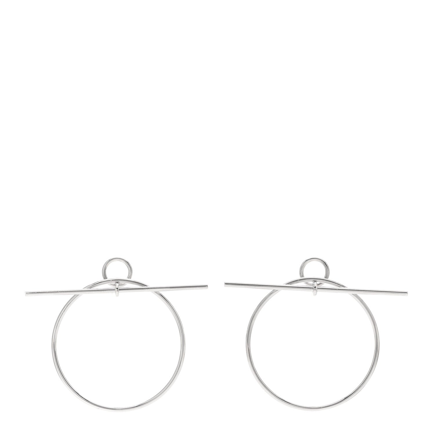 Hermes Sterling Silver MM Loop Earrings 1 of 6