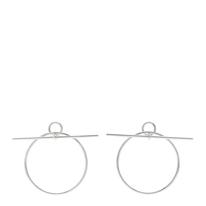 Hermes Sterling Silver MM Loop Earrings 1 of 6