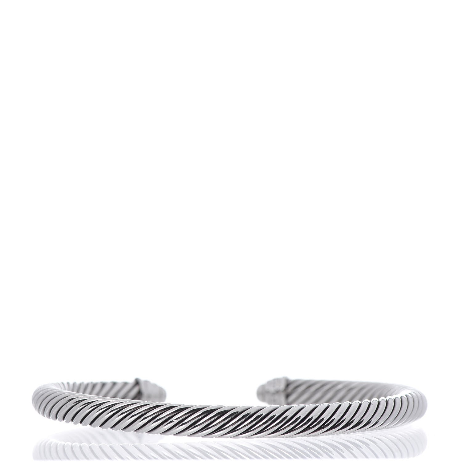 David Yurman Sterling Silver Diamond 5mm Cable Classics Dome Bracelet 3 of 4