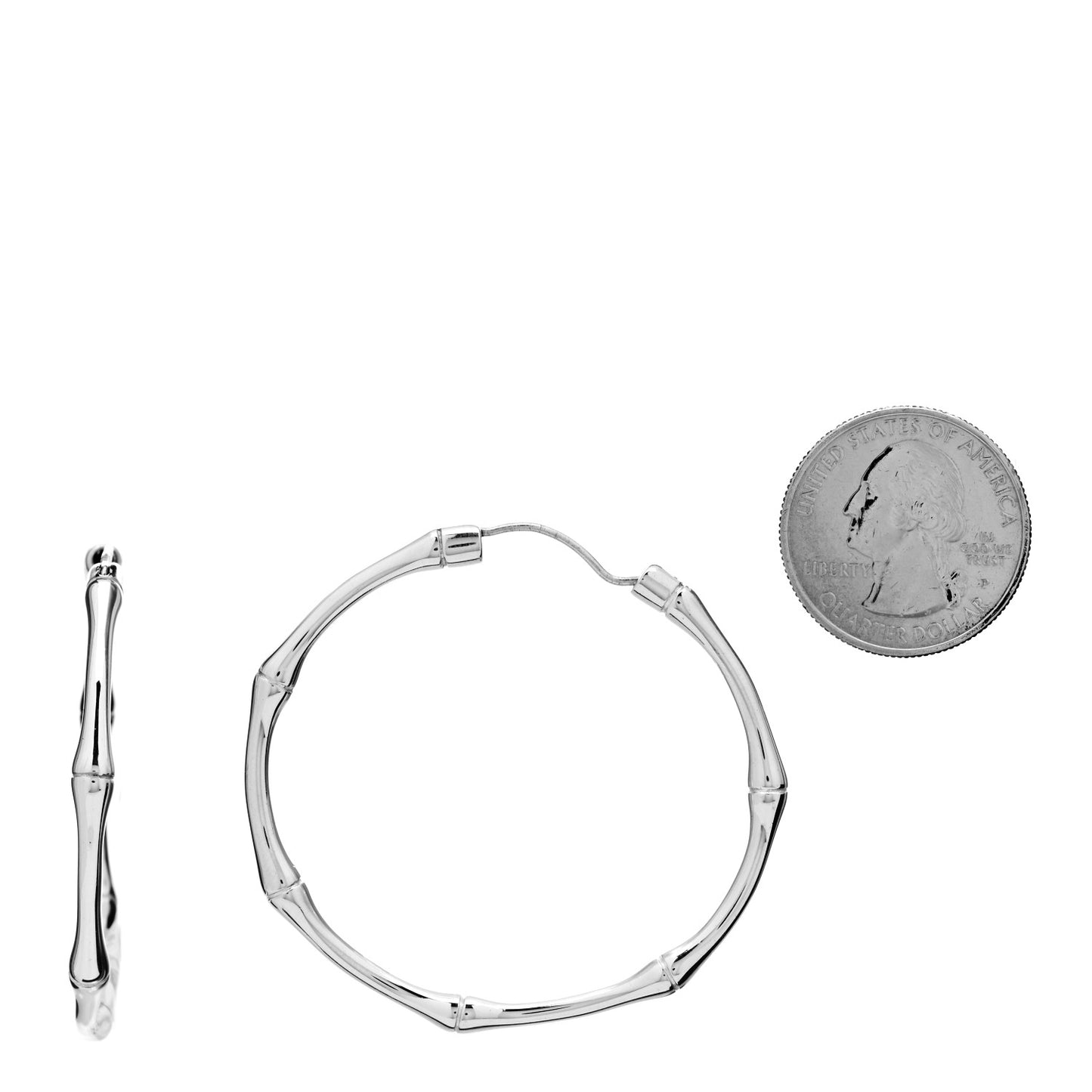 Sterling Silver Bamboo Hoop Earrings