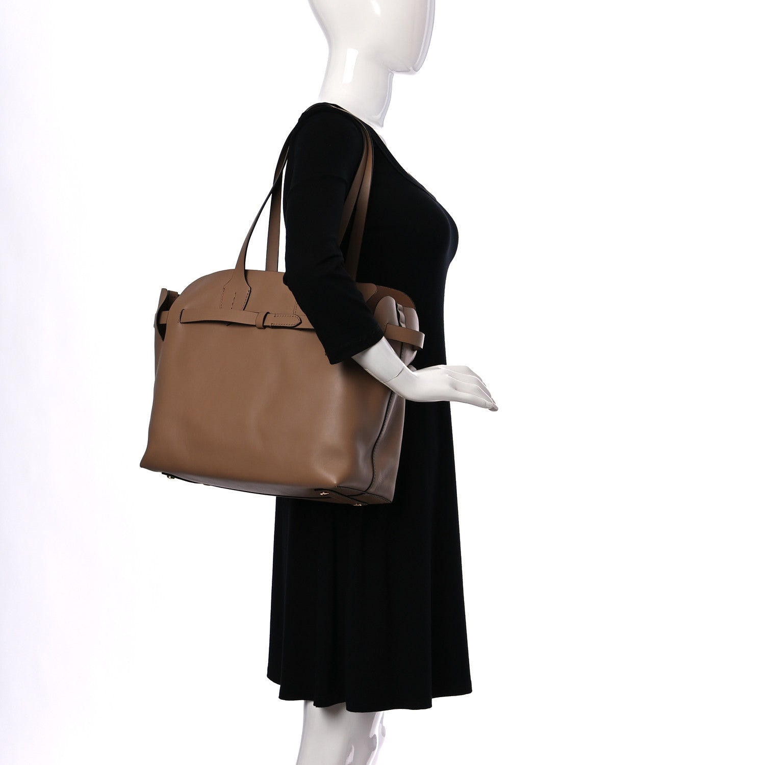 Burberry Soft Smooth Calfskin Medium Tote Camel 2 of 13