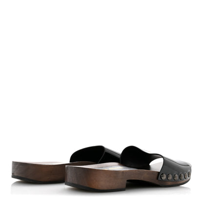 Miu Miu Patent Logo Slide Clogs 36 Black 5 of 9