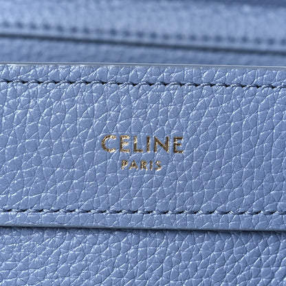 Celine Drummed Calfskin Nano Luggage Blue 6 of 12