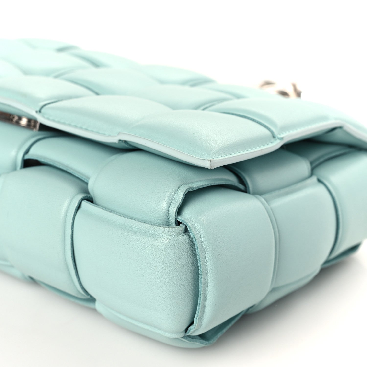 Bottega Veneta Lambskin Maxi Intreccio Padded Chain Cassette Crossbody Bag Spearmint 9 of 9