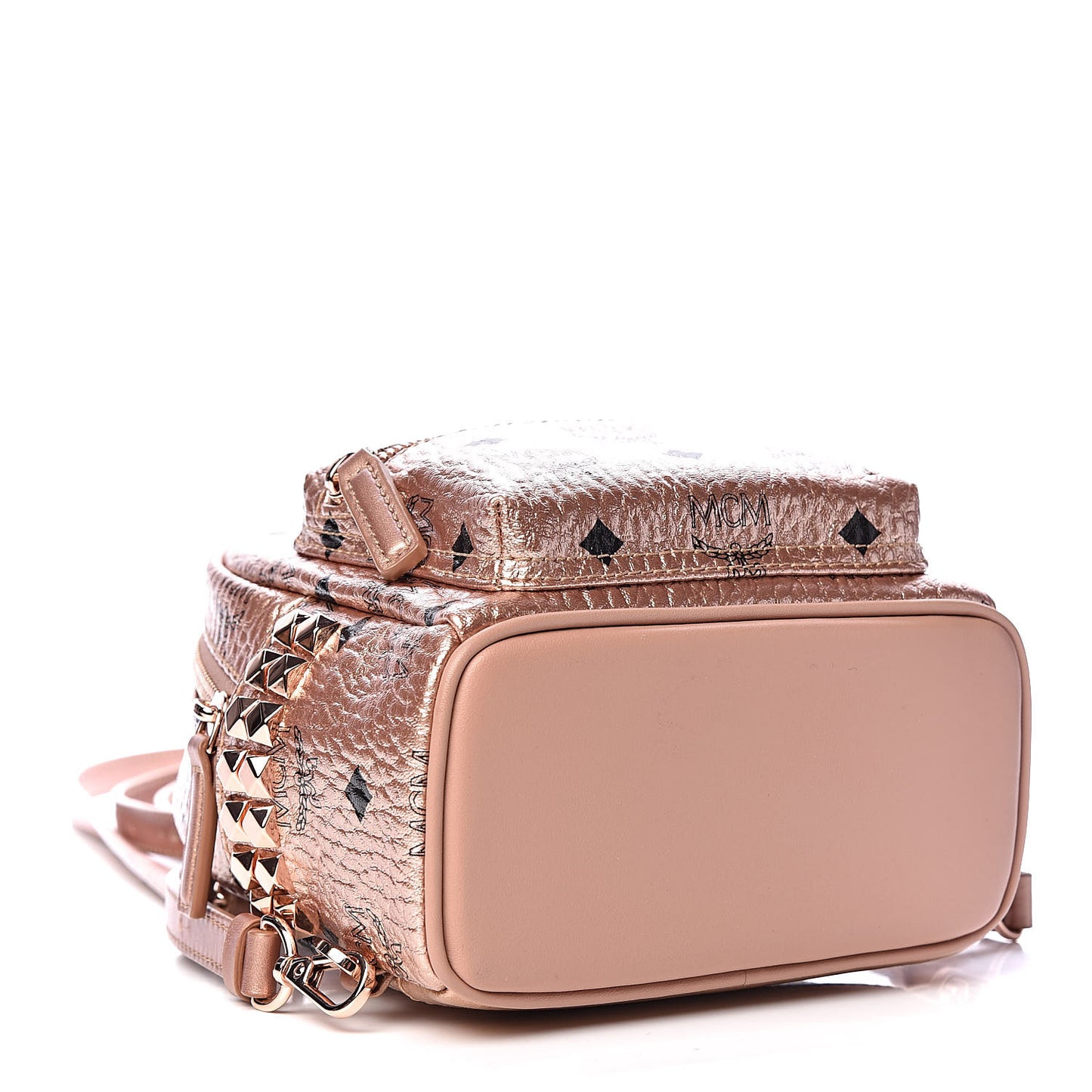 Metallic Visetos Studded X-Mini Bebe Boo Backpack Champagne Gold