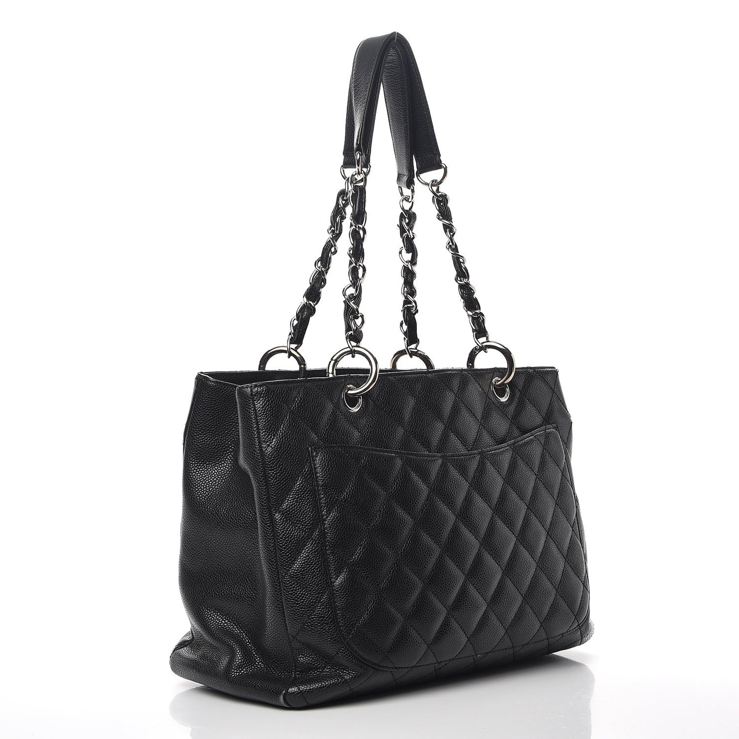 Caviar Quilted Grand Shopping Tote GST Black