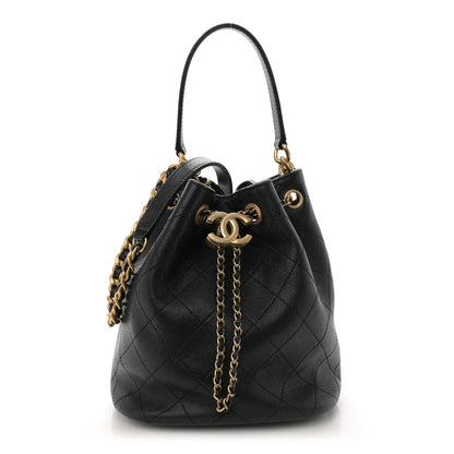 Chanel Caviar Quilted Fashion Therapy Bucket Drawstring Bag Black 1 of 11