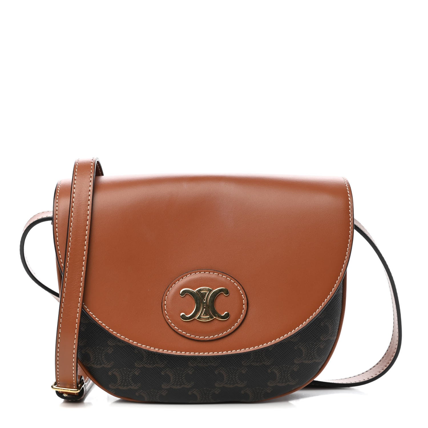 Celine Calfskin Triomphe Besace Tan 1 of 9