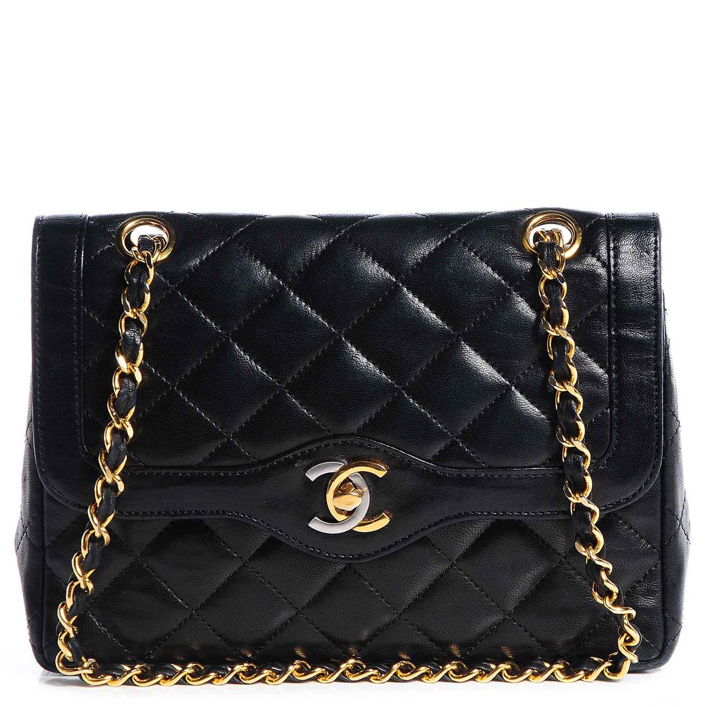 Lambskin Small Double Flap Black