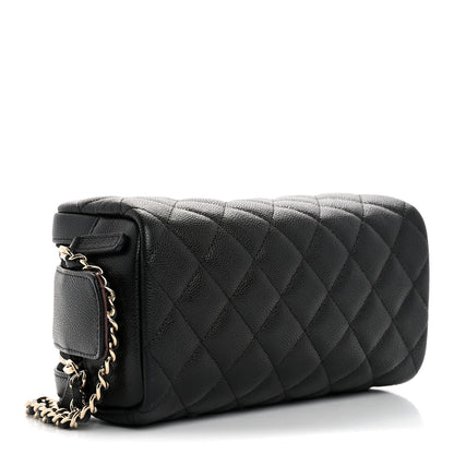 Chanel Caviar Quilted Double Zip Pouch Cosmetic Case Black 4 of 7